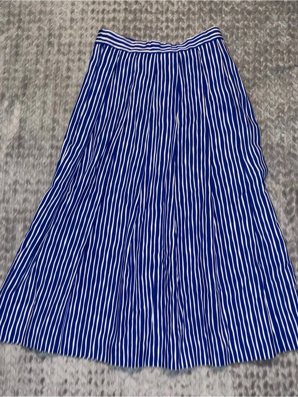 Vintage Pendleton Royal Blue and White Vertical Stripe Maxi Skirt Size 4 P